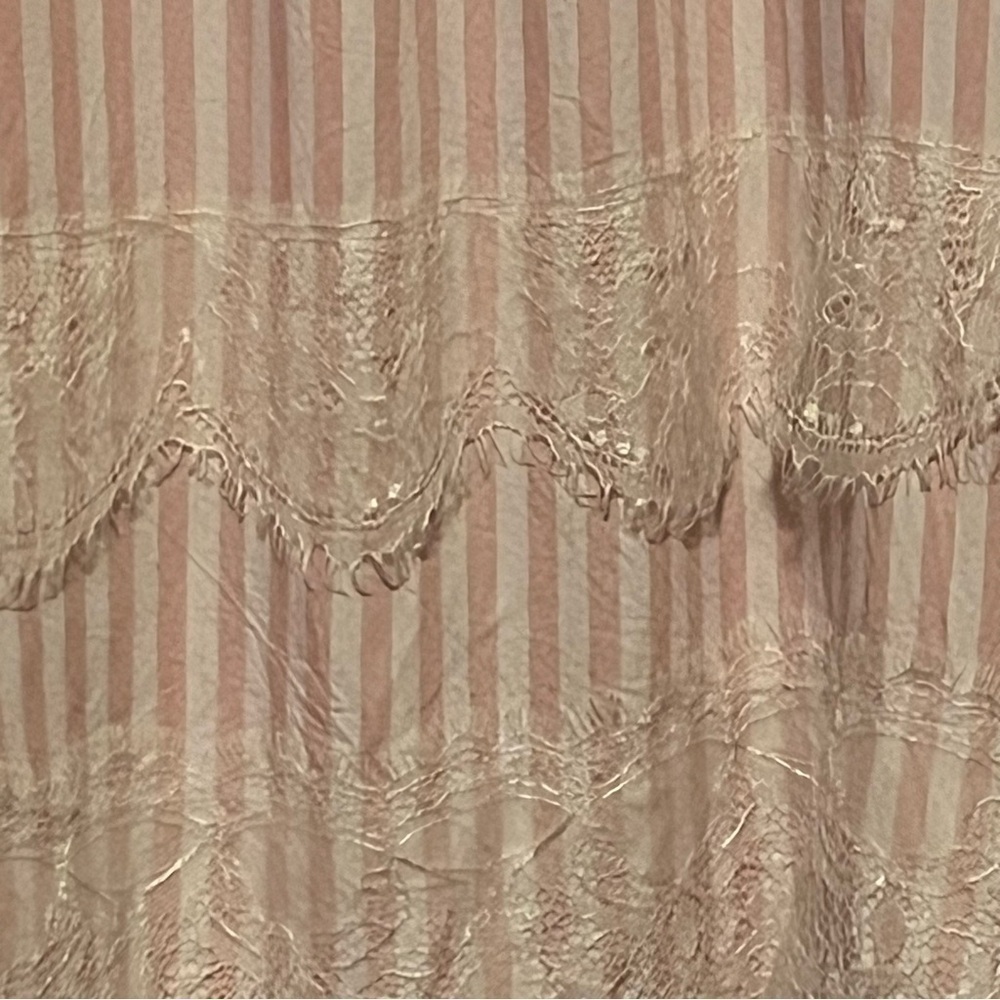 RUBY RD, Women’s, Pink/White Striped with Lace, Long Sleeve Blouse, Size Medium - Picture 10 of 14